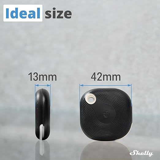 Shelly Blu Button Tough Black | Bluetooth-Operated Multi-Click Action and Scenes Activation Button | Versatile Control | Home Automation | IP54 Waterproof | Highly Resilient | Broad Range
