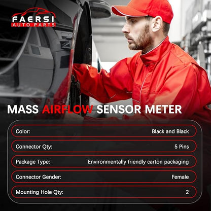 FAERSI Mass Air Flow Sensor Meter MAF 22680-7S000 AF10141 for 2003-2014 Altima & 2004-14 Maxima & 07-12 Sentra & 05-15 Xterra & 2003-2014 Murano | Infiniti 08-13 G37 & 05-08 G35 & More