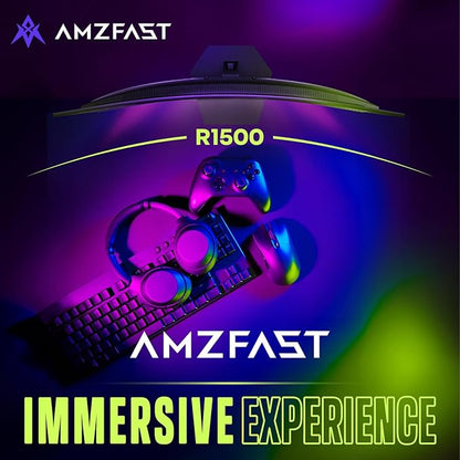 Amzfast 27 inch 240Hz Curved Gaming Monitor, FHD 1080P Monitor Gaming with Upgraded Built-in Speakers, MPRT 1ms with Fast VA Panel | 130% sRGB, 4000:1,1500R | 12 Months Warranty Exchange
