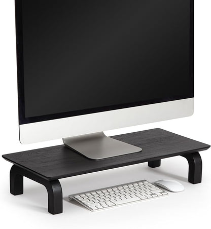 Anji Mountain Monitor Stand - Desktop Organizer & Laptop Riser, Ergonomic Monitor Riser, Space-Saving Monitor Stand for Desk, Durable Construction, Easy Assembly, Ideal for Home & Office,Black