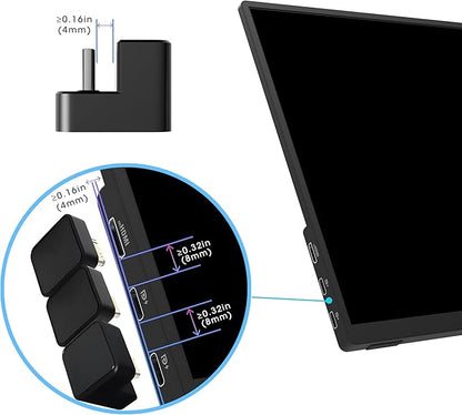 Kado 180 Degree Mini HDMI to HDMI 4K 60Hz Adapter U Shaped Mini HDMI Male to HDMI Female Extender Converter for Portable Monitor, Laptop, Tablet, Camera and Projector (Long Side Inward Up Angle)