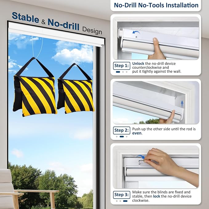 MANSNIX Smart Motorized Blinds with Remote, Cordless No-Drill Automatic Roller Shades, Blackout Electric Blind for Windows, Grey, 29 x 72