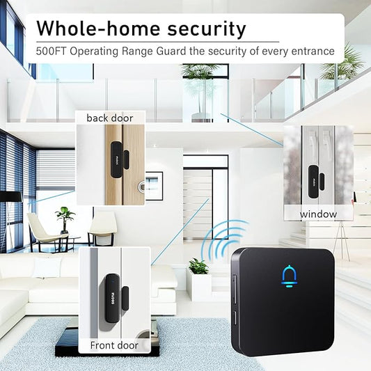 SECRUI Wireless Door Chimes When Door Open Entry for Business/Home/Office/Store Door Ringer Alert Buzzer Alarm with - 2 Receiver 1 sensors