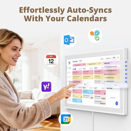 Dragon Touch 21.5 inch Digital Calendar Chore Chart – Interactive Touchscreen, Smart Family Planner, Hearth Display Desk Digital Calendar Seamless Scheduling