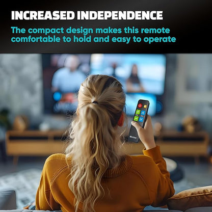 EZclicker TV Remote for Seniors, Extra Simple Big Button Remote (Black) Works with Major TV Brands, NOT for Streaming (2xAAA Batteries Not Included)