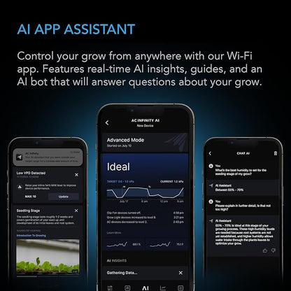 AC Infinity Controller AI+ with CO2 Sensor Bundle – AI-Powered Learning, CO2 Data Tracking for Gardens & Grow Tents, Temp, Humidity, & VPD Monitoring for Dynamic Level Adjusting, Bluetooth & WiFi App