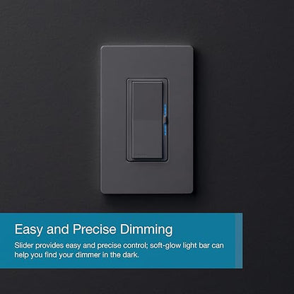 Lutron Diva Smart Dimmer Light Switch for Caseta Lighting (Lutron Smart Hub Required), for LED Lights, 150W, Single-Pole/3-Way, No Neutral, White - 6 Pack