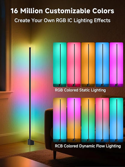 GIPOYENT Standing Floor Lamp, RGB LED Lamp with Music Sync, Smart App and Remote Control Ambience Light with Music Sync, LED Lamp with 16 Million Colors for Bedroom, Living Room Gaming Room