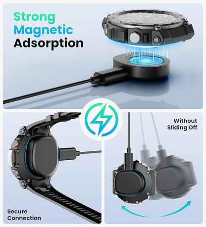 TiMOVO Dock Charger Compatible with Amazfit T-Rex 3/Balance 2, 3.3ft/1m Magnetic Replacement Charging Stand, Smartwatch Accessories