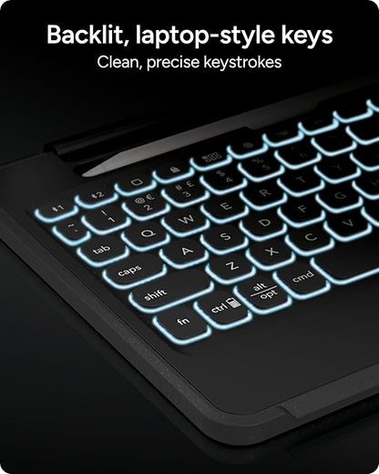 ZAGG Rugged Book iPad 11" (A16)/ 10.9" (Gen 10) Case - Durable Wireless Keyboard Case, Military-Grade Drop Protection, Multi-Device Pairing, Detachable Backlit Keyboard, Black