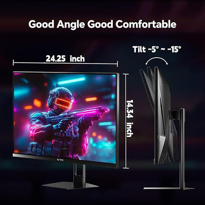 KTC 27 Inch Gaming Monitor 180Hz, Full HD 1920x1080 Fast IPS Computer Monitor, DP 1.4 & HDMI 2.0 Ports 1Ms FreeSync Frameless PC Gamer Monitor, HDR, VESA Mount, H27F22