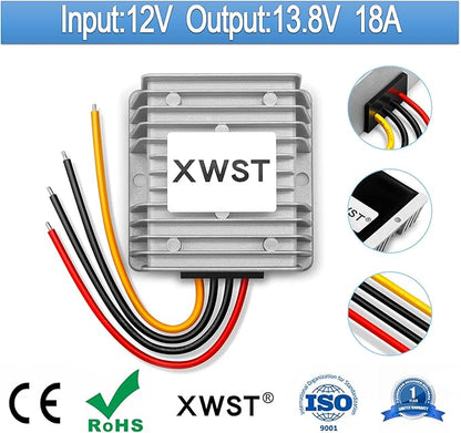 DC DC 12V to 13.8V 18A Step-up Module,Boost Converter 9V-13V to 13.8V Voltage Regulator,Waterproof Power Adapt 248W 13.8V Volt Transformer Module (12V to 13.8V 18A)