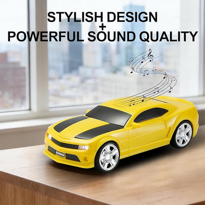 WSTER Classic Sports Car Model Bluetooth Speaker, Portable Wireless Outdoor Speaker with HD Sound, TWS Pairing, Truck Bluetooth Speaker, Parties & Home Audio (Yellow)