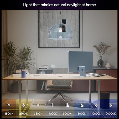 Philips Hue Smart LED A19 Bulb 1-Pack, White & Color Ambiance, E26 Base, 7.2W, Full Spectrum Light 1000K-20000K, 810 Lumens, Dimmable, Works with Alexa, Google, & Apple Home