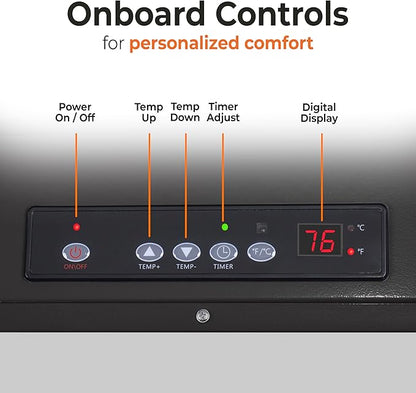Comfort Zone 10,000W Hard-Wired Garage Heater – Industrial & Commercial Ceiling Mount, 240V Fan-Forced Heater with Remote, Digital Thermostat, Timer, 2 Heat Settings, Overheat Protection, Grey