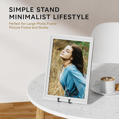 IPAME 10 Inch Large Plate Stands for Display - Metal Plate Holder Display Stand + Small Easels Picture Stand for Book, Platter, Plaque, Photo Frame, Tabletop Art (2 Pack)
