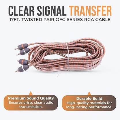 Elite Audio Premium 8 Gauge CCA Amplifier Installation Wiring Amp Kit, 1000 watt High-Power Wiring with Triple Shielded RCA’s and ANL Fuse Holder - EA-PRMK8 Amp Install Kit