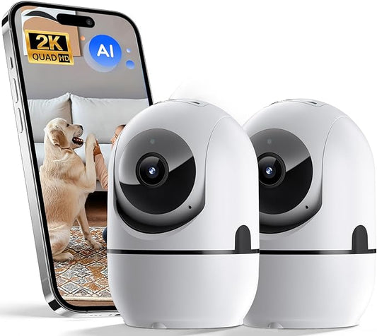 GBIUT Indoor Security Camera, Indoor Camera for Home Security, WiFi Home Camera with 360° Pan Tilt, AI Motion Detection, Two-Way Audio, Night Vision for Baby, Pet, Elderly Monitoring