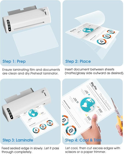 KTRIO 200 Pack Laminating Sheets 5 Mil, Hold 8.5 x 11 Inches Laminate Sheets, 9 x 11.5 Thermal Laminating Pouches for Laminator, Clear Lamination Sheets Paper, Letter Size, Office School Home Supplies
