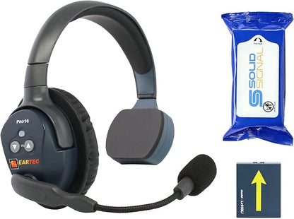 Eartec Ultralite PRO16-SR Single Ear Add-On or Replacement Remote Headset, PRO16 Version only, Full Duplex Wireless Communication, Includes Rechargeable Battery and SolidSignal Cleaning Wipes