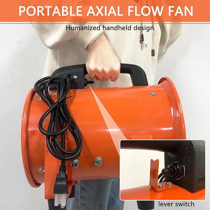 FICBXRA Utility Blower Fan 12 Inch Portable Axial Exhaust Fan 790W/7A 2300CFM High Velocity Ventilator with 32FT Duct Hose for Exhausting & Ventilating at Home and Job Site