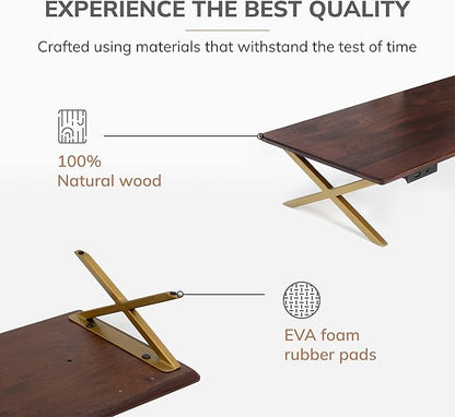 Anji Mountain Monitor Stand - Desktop Organizer & Laptop Riser, Ergonomic Monitor Riser, Space-Saving Monitor Stand for Desk, Durable Construction, Easy Assembly, Ideal for Home & Office,Walnut