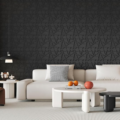 Art3d 100 Pack Decorative 3D Wall Panels, 97 Sq.Feet PVC Interior Wall Décor, 11.8"x11.8", Black