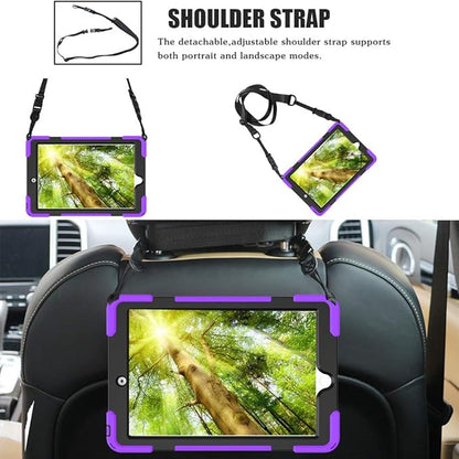 ZenRich Shockproof Case for iPad 9th/8th/7th Generation 10.2 inch 2021/2020/2019, Heavy Duty Rugged Case with Pencil Holder/360° Rotating Kickstand/Handle/Carrying Strap, Purple