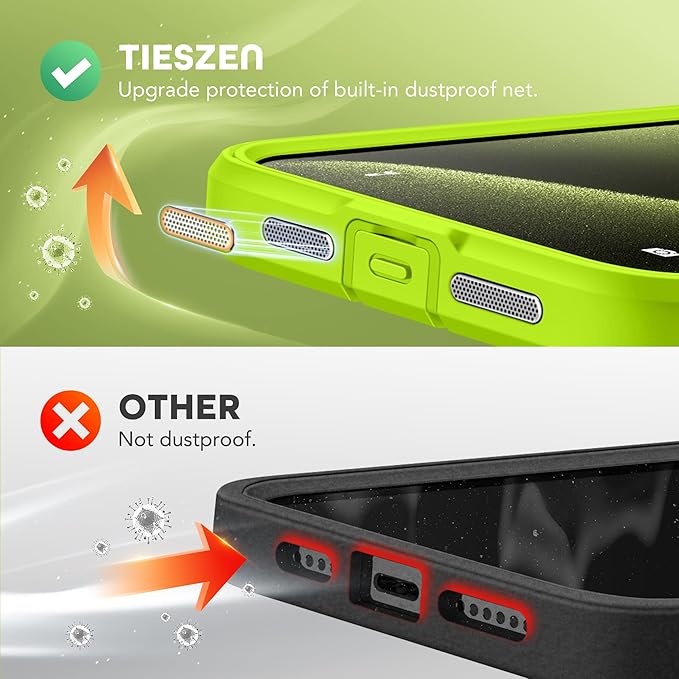 Magnetic for iPhone 15 Pro Max Case, Compatible with MagSafe, Built-in Privacy Screen Protector and Camera Protection, Anti Spy Full Body Dustproof Shockproof Hard Phone Case 6.7", Matte Green