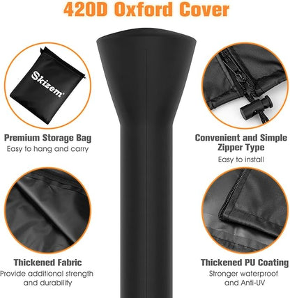 Skizem Outdoor Patio Heater Covers with Zipper,Upgraded 420D Oxford Fabric with PU Coating Material,100% Waterproof Windproof Anti-UV Snow-Poof,36 Months of Use (2 Pack 92'' H x 33" D x 19" B)