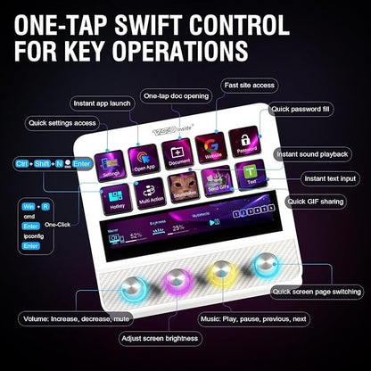 VSDINSIDE Macro Pad, Streaming Deck Stream Controller Soundboard Keypad, Programmable Keys USB Shortcut Keyboard for Gamer Streamer, Audio Mixer for OBS, YouTube, Office Desk Setup, PC, Mac