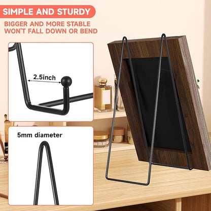 mekueeex 5 Pack 12 Inch Black Picture Stands Plate Stands for Display Large Book Stands for Picture, Decorative Plate, Book, Frame, Tabletop Poster
