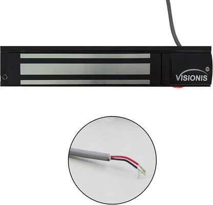 Visionis VS-VISML600LED-BL Indoor 600lbs Black Electromagnetic Lock with LED Sensor for Door Access Control