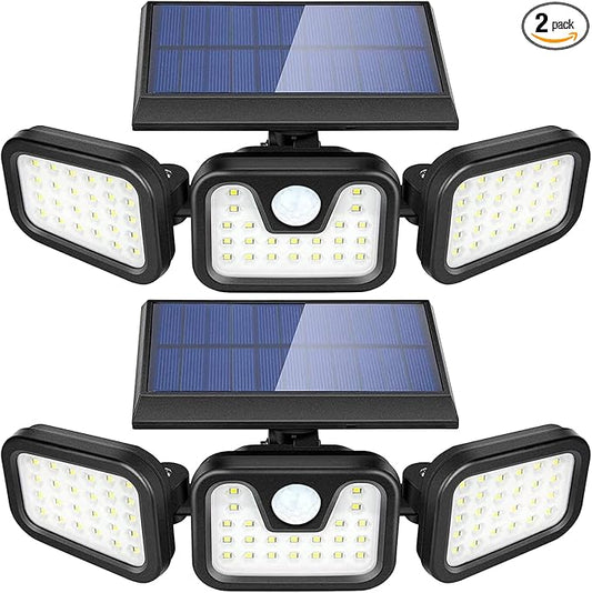 AVJONE Solar Lights Outdoor, 3000LM Super Bright Motion Sensor Outdoor Lights, IP65 Waterproof 6500K Solar Powered Security Flood Light for Garage Yard Patio