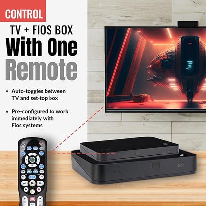 ANDERIC RRP265V5 Replacement Remote Control Compatible with Verizon FiOS 2-Device, Version 2/3/4/5 RC2655007/01, Work with All FiOS Systems and Set Top Boxes Replacement Controller