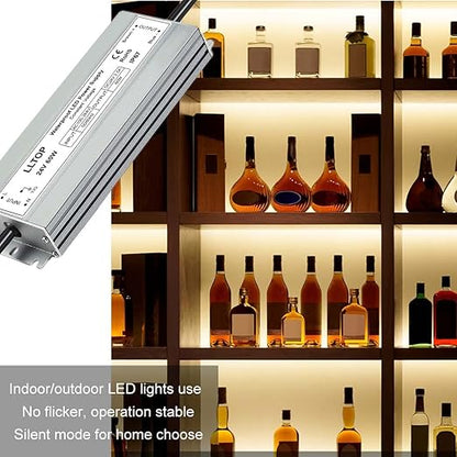 LLTOP LED Driver 60 Watts 100-264V AC to 24V DC 2.5A Power Supply Waterproof Low Voltage Transformer Ultra Thin Converter for Indoor Outdoor LED Lights