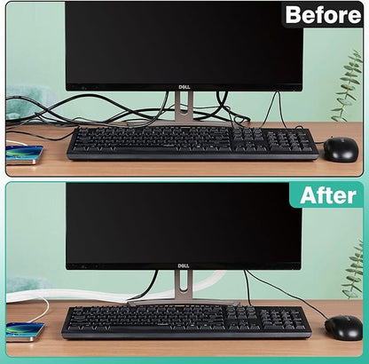 UOMTFAI Dog and Cat Cord Protector 10ft - 3/8inch, Flexible Cable Sleeve for Easy Cord Management, Protects Cables from Pets Chewing, Ideal for USB, Power, Audio and Video Cords - White