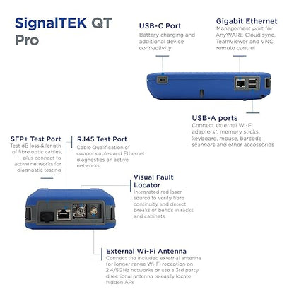 TREND Networks | SignalTEK QT Pro | All-in-One 10G Copper, Fiber & Wi-Fi Qualification Tester | Advanced Wi-Fi Diagnostics | PoE Load Testing & Network Diagnostics | R166001