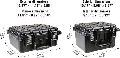 Olympia 13.47" Waterproof Hard Case with DIY Customizable Foam, Fit use of Gear, Equiment, Camera and so on