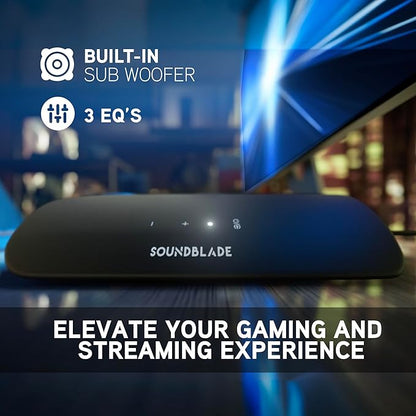 BlueAnt Soundblade Under-Monitor Soundbar, 120W 2.1 Channel Desktop Speaker with USB-C & Bluetooth 5.3 for PC, Mac, Gaming, Music and Streaming, Charcoal