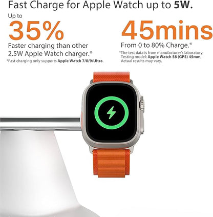 3-in-1 Wireless Charging Station for Apple Devices - Fast Charging Station for iPhone and Watch with MagSafe, Stable Charger Stand for iPhone 17 Air 16 15 14 13 12 Series & iWatch & AirPods