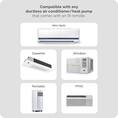 Breez Max | ENERGY STAR CERTIFIED Smart AC Controller | WiFi Thermostat for Mini-Split, Window, Portable ACs/Heat Pumps | AI-Based Tech | Free App, No Subscriptions | Alexa, Google, IFTTT etc. (White)