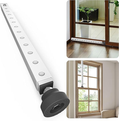 Gadgetzan Window Security Bar,17-33 inch Adjustable Sliding Door Security Bar Lock with Rubber Tips,Sliding Window Lock Bar for/Patio Glass Door/Home Apartment/Anti-Theft/Child Safety(White - 1 Pack)