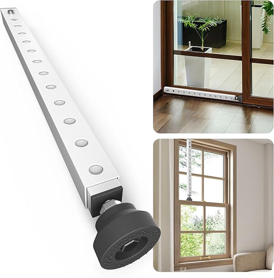 Gadgetzan Window Security Bar,17-33 inch Adjustable Sliding Door Security Bar Lock with Rubber Tips,Sliding Window Lock Bar for/Patio Glass Door/Home Apartment/Anti-Theft/Child Safety(White - 1 Pack)