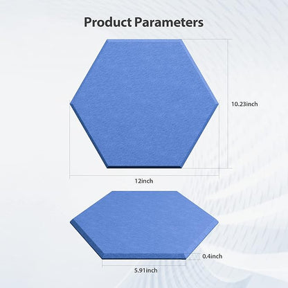 Amantech 12 Pack Acoustic Panels Self Adhesive Sound Proof Foam, High Density Sound Acoustic Foam Panel, 12X10.23X0.4 Inch Hexagon Wall Panels in Home,Office,Reccording Room,Studio(Sky Blue)