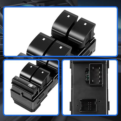JALIAMTE 20945129 Master Power Window Switch Driver Side, Window Control Switch Button Compatible with Chevrolet HHR Traverse Silverado GMC Yukon Sierra Buick Enclave Replaces# 25789692 25951963