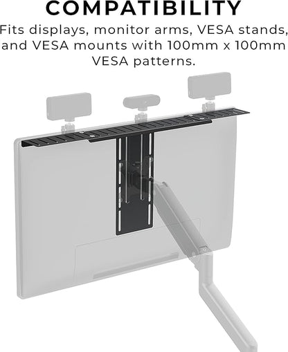 HumanCentric DSLR Monitor Mount Extra Large, Desk Camera Mounting, Light Webcam, Microphone Shelf for Monitor VESA Arm, Replace Clamp Tripods, 100x100mm Patterns, Aluminum, Hardware Included