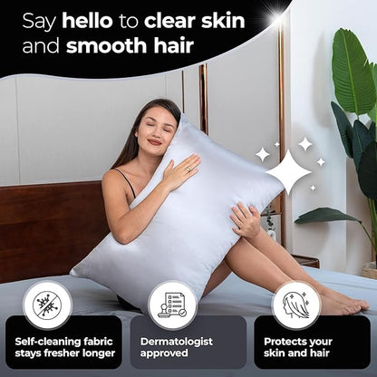Silvery Silver Infused Bed Sheets Set - Award-Winning Self-Cooling Fabric with Self-Cleaning Silvery Technology™ That Stays Fresh 3X Longer for Hygienic Sleep (Gray, Queen)