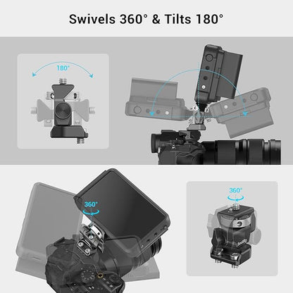 SmallRig Monitor Mount Swivel 360° and Tilt 180° Adjustable Bracket with 1/4"- 20 Screws for 5" and 7" Monitor