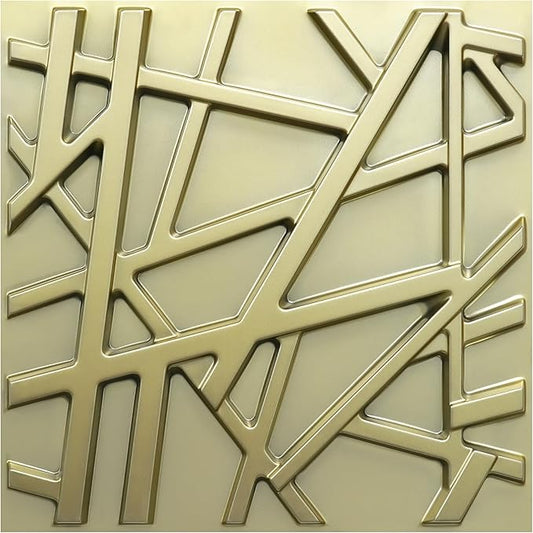 LEVOWAY 33 Pack 3D Wall Panels for Interior Wall Decor, 12''x12'' Champaign Gold Accent Textured Wall Panels, Wall Covering Panles for Living Room, Gaming Room, TV Background, Cover 32 Sq.Ft